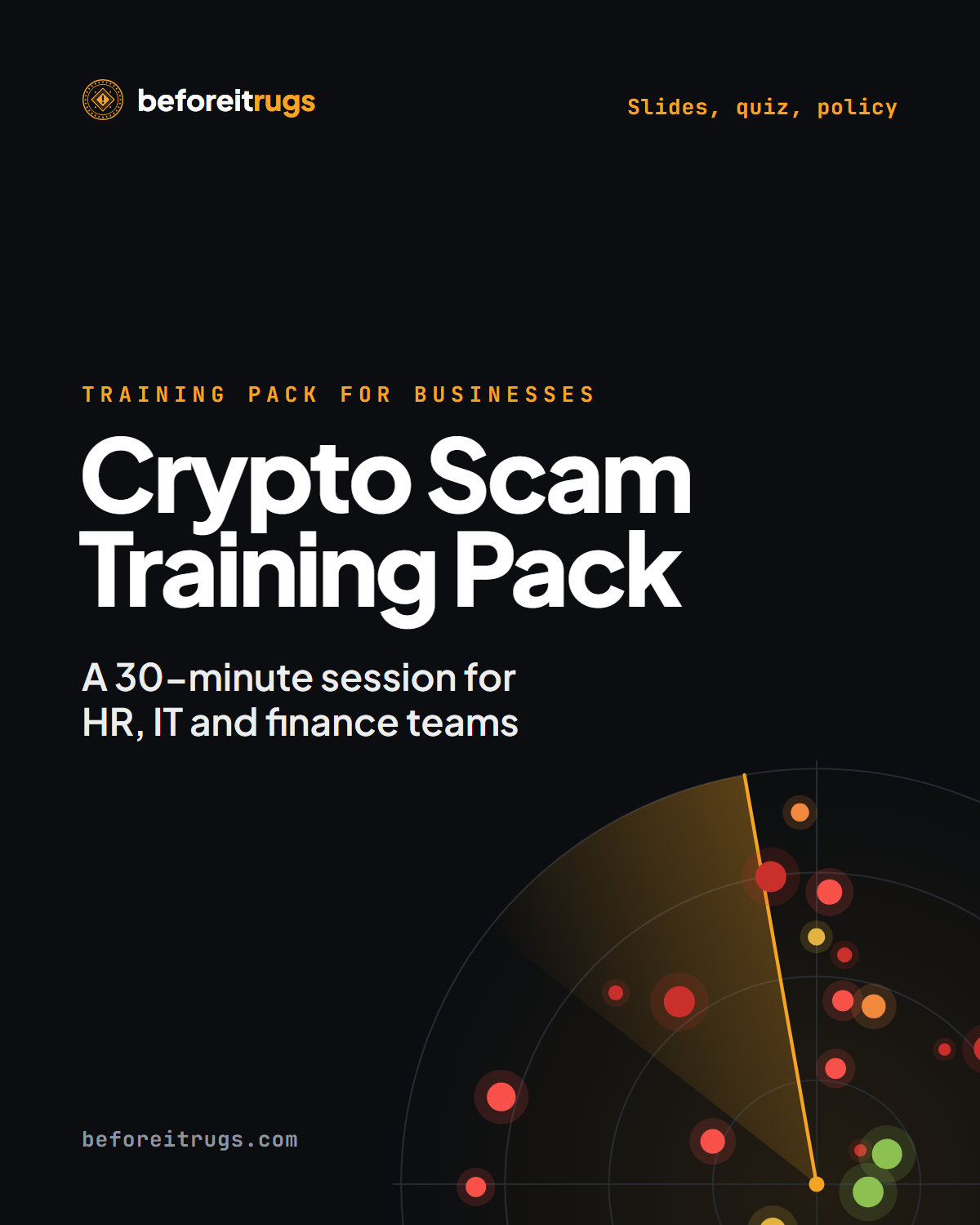 Cover of Crypto Scam Awareness Training Pack for Businesses