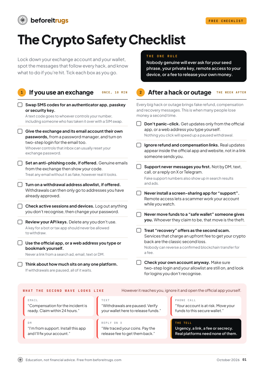 Page 1 of the Crypto Safety Checklist