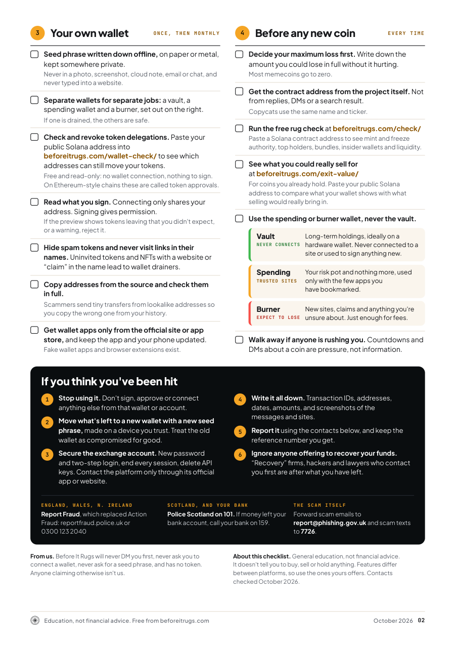 Page 2 of the Crypto Safety Checklist
